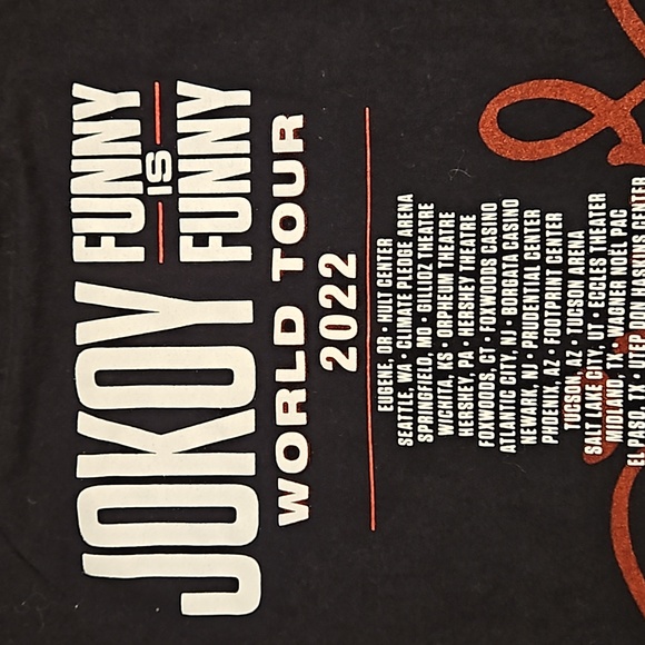 JO KOY 'Funny is Funny' World Tour 2022 short sleeve graphic concert tour tee XL - Picture 5 of 8